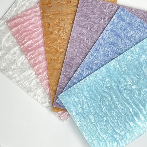 Image of TOEPODO Cast Acrylic Sheet Pearlescent Ripple Acrylic Sheet 1 /8 inch Thickness, 19 inchx12 inch, Marble Acrylic Sheets for Laser Cutting, Ideal Material for DIY Crafts /Home Deco(2pcs,Water Blue,19x12inch)