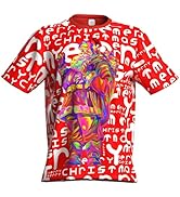 Neon UV Glow Blacklight Designed Handmade Art Shirt Printed Short Sleeve Sport Workout Exercise B...