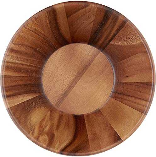 Lipper International Acacia Round Flair Serving Bowl For Fruits Or Salads, Large, 12" Diameter X 4.5" Height, Single Bowl #TOP3