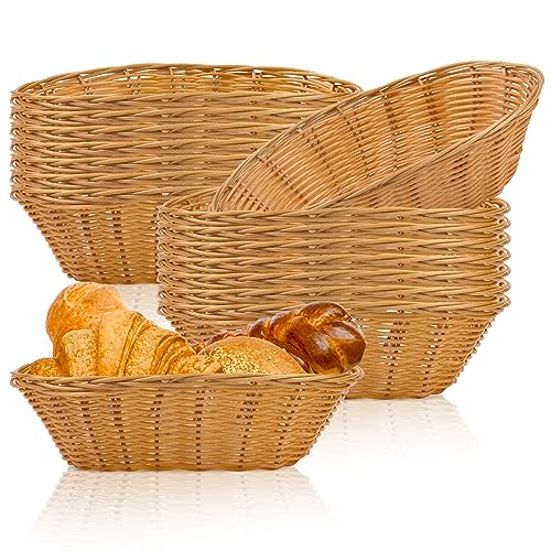 Plastic Oval Basket,16 Pack Small Fruit Bread Basket Food Storage Basket Bin Food Storage Basket & Fruit Basket Small Food Storage Baskets & Empty Gift Basket for Food Serving, Display, Vegetables,