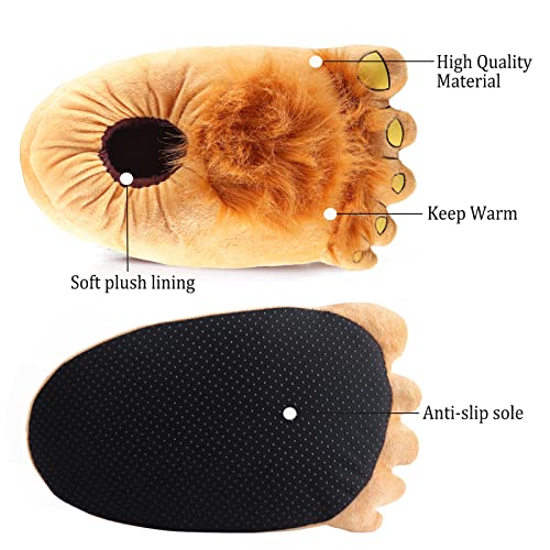 Hobbit Feet Slippers Furry Monster Novelty Warm Winter Plush Bigfoot Indoor House Shoes for Adults Kids3