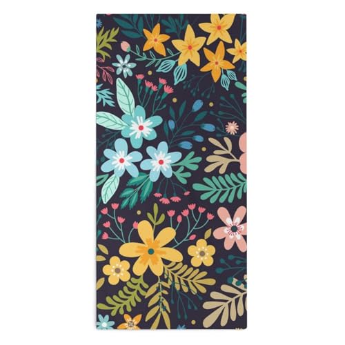velumair Bright Colorful Flower Hand Towels for Bathroom Absorbent Soft Plants Branches Berries Bath Fingertip Shower Towels for Bathroom Home Decorative