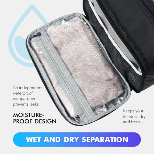WVM Travel Toiletry Bag for Men & Women, Waterproof Dopp Kit Organizer with Multiple Compartments for Toiletries and Accessories, Shaving & Cosmetic Storage Bag for Trips and Home Use4