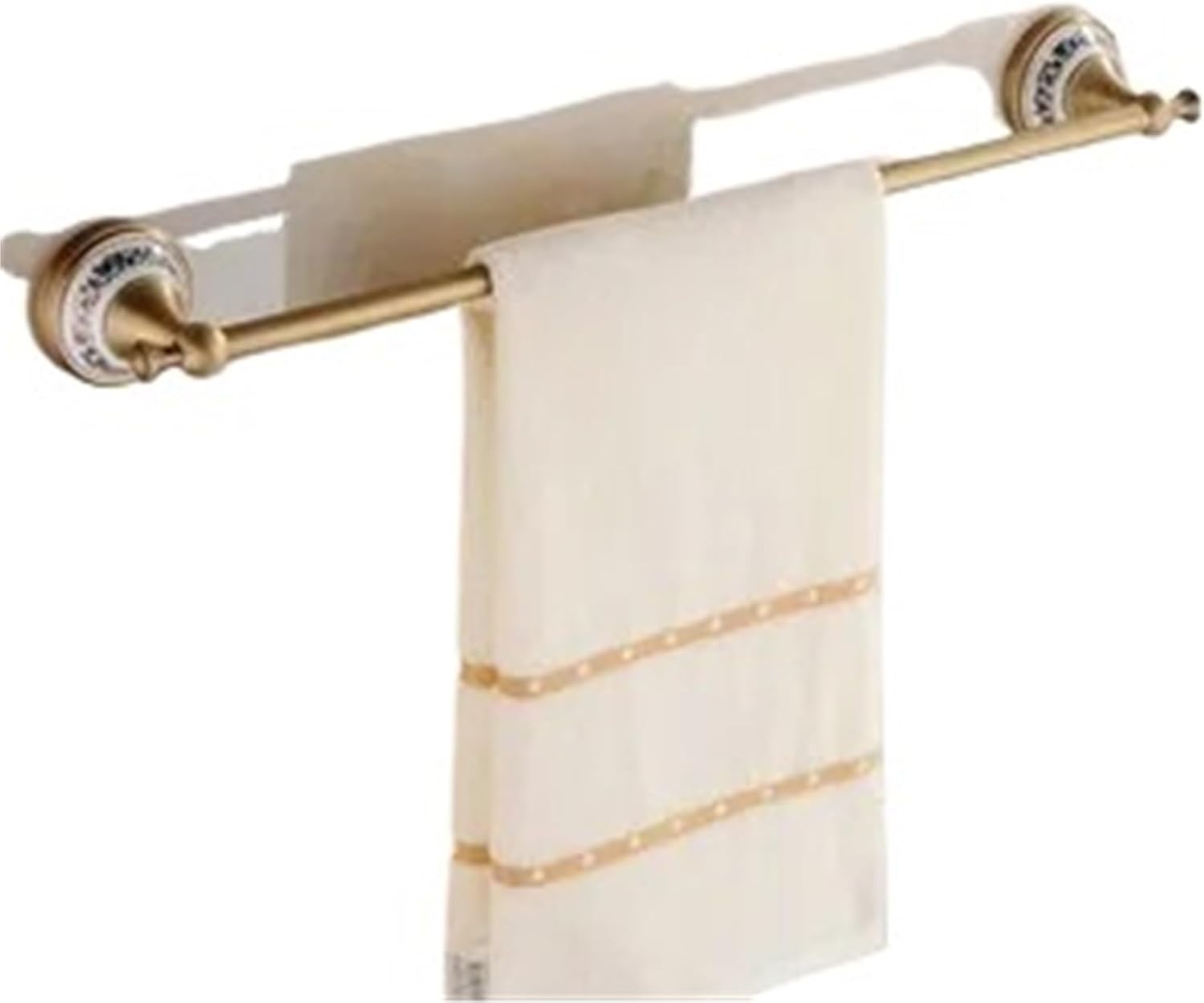 Antique Brushed Solid Brass Bathroom Accessories Sets European Porcelain Hardware Ceramic Retro Products(Towel Ring)