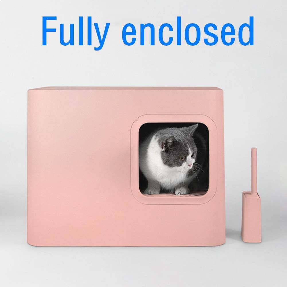 Lettiera per Gatti Autopulenti Chiusa Totalmente Cat Igienici Super Toilette per Gatti Facile da Pulire e Deodorante Anti-Spruzzi Adatto a Gatti Domestici Jumbo Large Space,Bianca