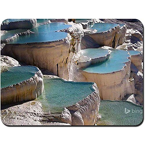 Preisvergleich Produktbild Schreibtischunterlage,Geothermische Frühlinge Der Türkei Pamukkale Kundengebundenes Rechteck-Rutschfeste Gummimousepad Spiel-Mausunterlage,22Cmx18Cm
