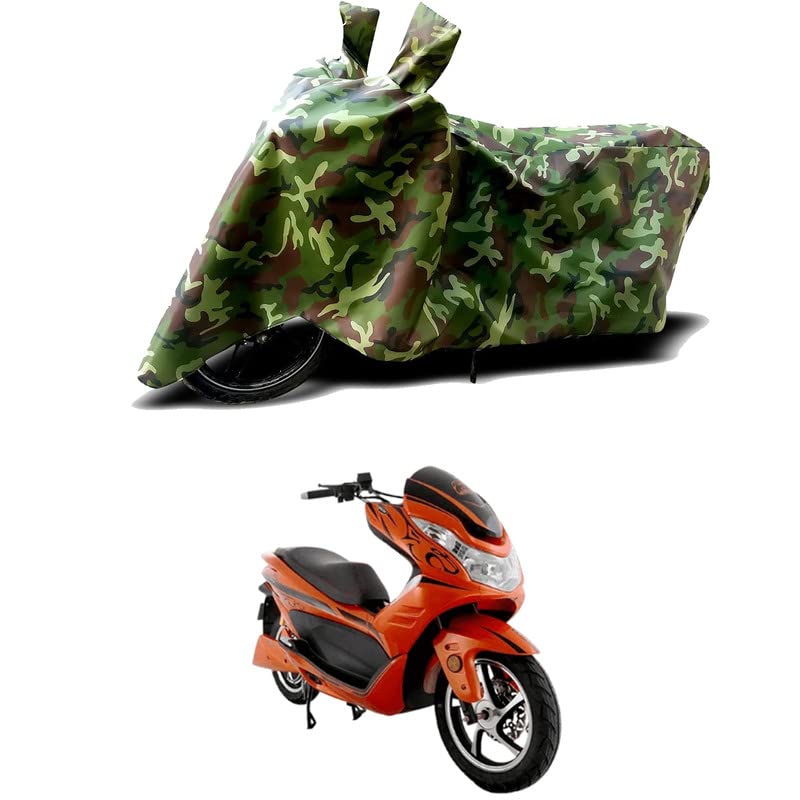 Image of 100% Water Resistant Full Bike Scooty Two Wheeler Body Cover Compatible for Okinawa Cruiser /UV-Rays /Heat Protection /Birds Dropping /Scratchproof /Dust Proof /Waterproof /All Varients[Green MJ]