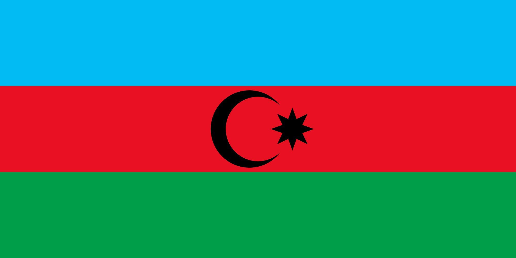Drapeau South Azerbaijan Elchibey de qualité supérieure avec œillets