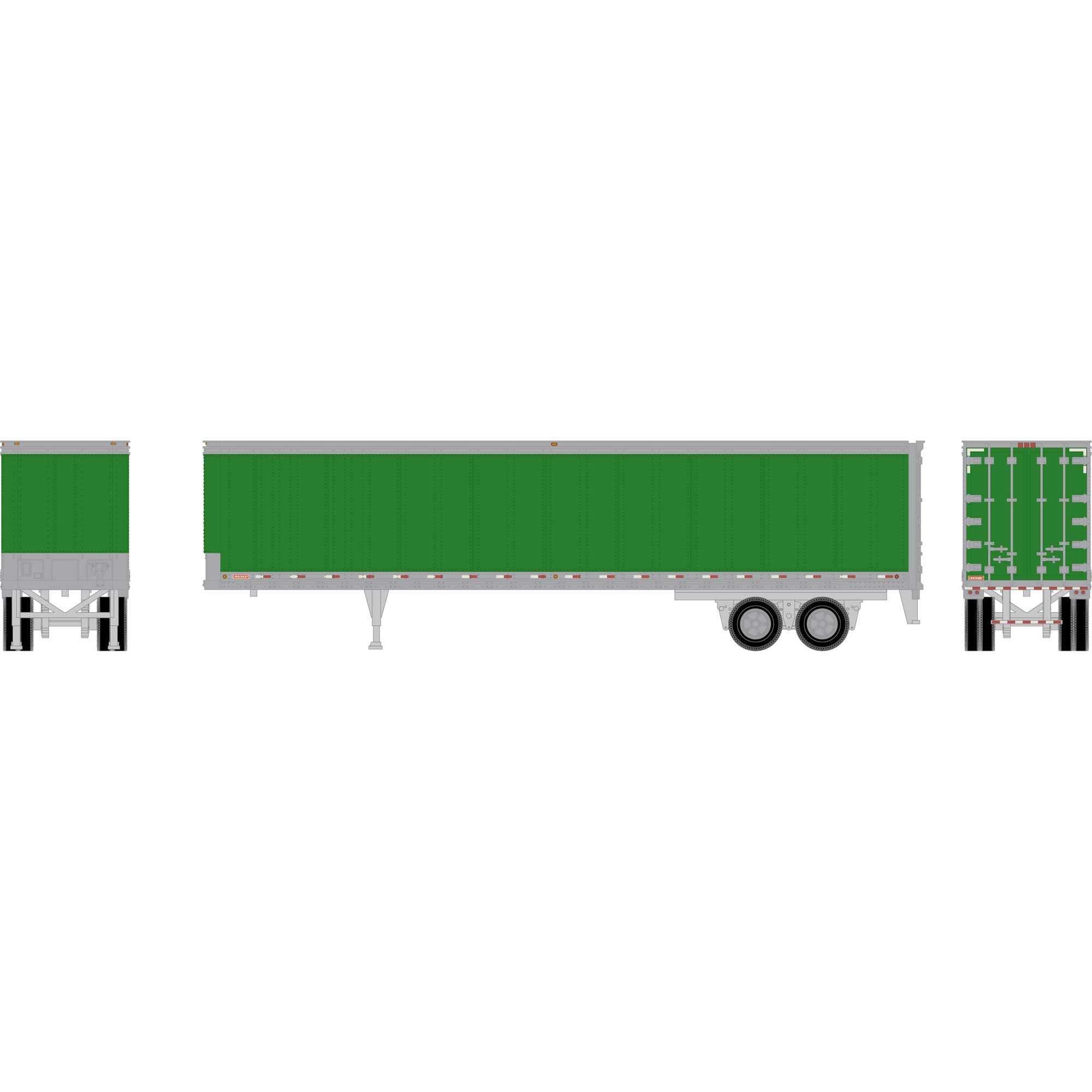 Athearn HO 45' Smooth Side Trailer Green ATH29080 HO Vehicles