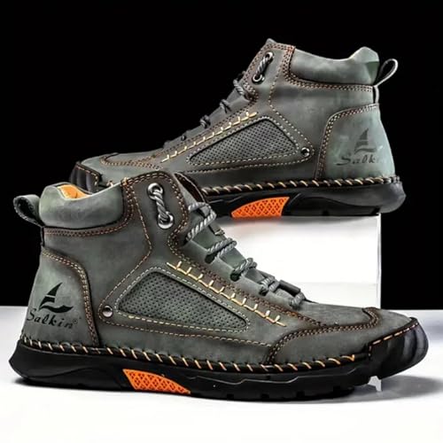 ADCBC Brown,9,Sawbehind Men's Waterproof Handmade Leather Boots – Comfortable, Arch Support & Spacious Toe Box for Outdoor Adventures2