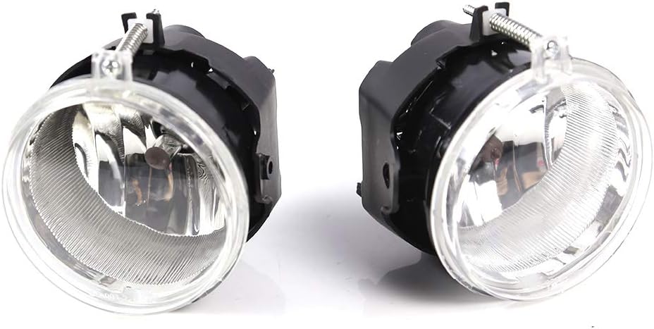 IKON MOTORSPORTS, Fog Lights Compatible With 2005-2010 Dodge Challenger Grand Caravan Avenger Caliber, Front Bumper Clear Fog Lamps, 2006 2007 2008 2009