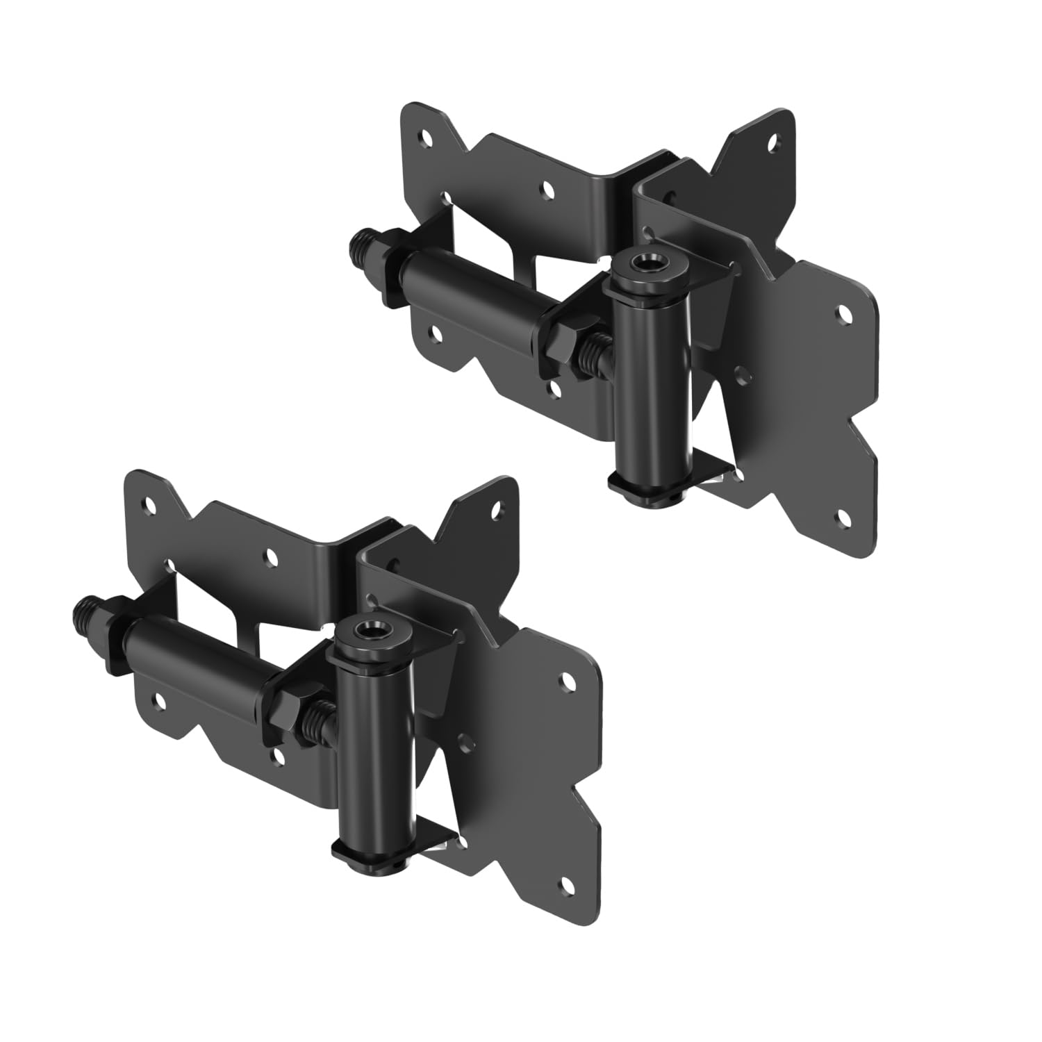 JZVXX Carbon Steel Self Closing Gate Hinges, Vinyl gate Hinges, Wooden Gate Hinges for Wooden or Vinyl Fence Gate - Spring Loaded - Black"