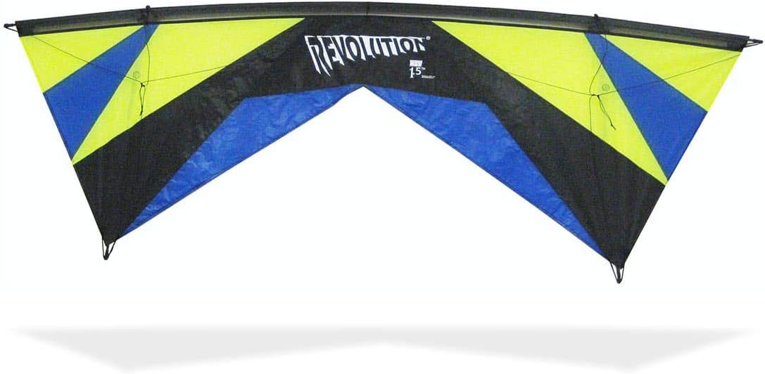 Kites EXP Sport Wing Kite with Reflex Technology (Handles/Line Set/Instruction Manual / 1 Spare Shaft) (Lime Green/Blue)