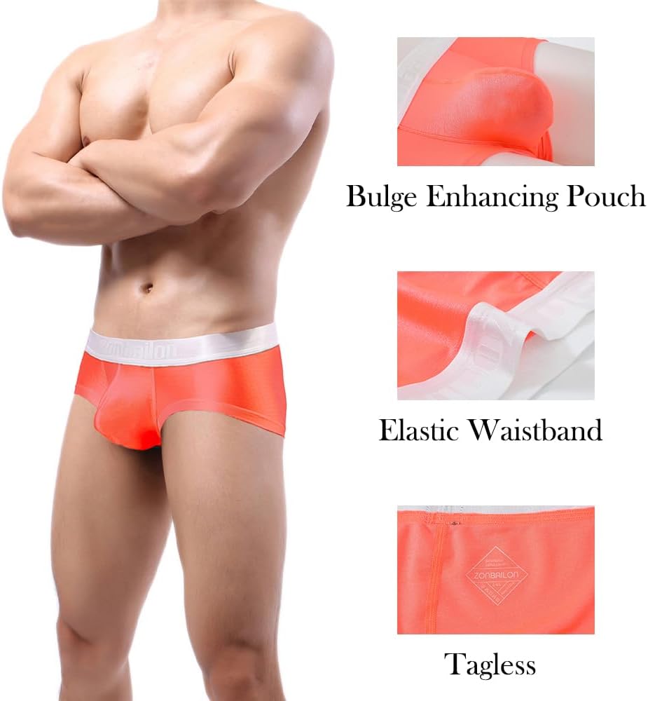 ZONBAILON Mens Sexy Ice Silk Boxer Briefs Underwear Low Rise Bulge Enhancing Pouch Trunks Pack M L XL 2XL 3XL - Image 4