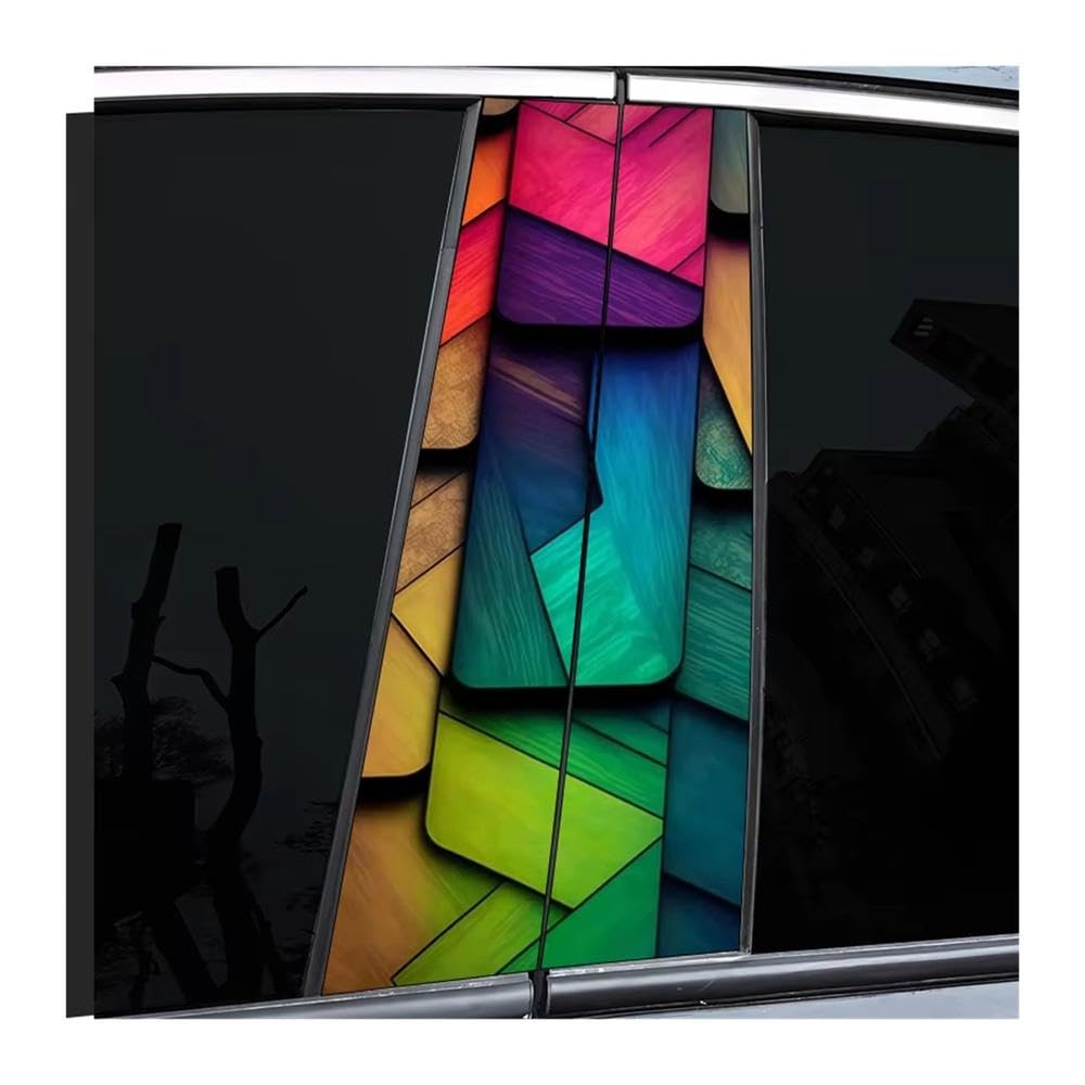 Bertdcx One Color Color Geometric Car B-Pillar Stickers Scratch Resistant Water Resistant Vinyl Auto Parts