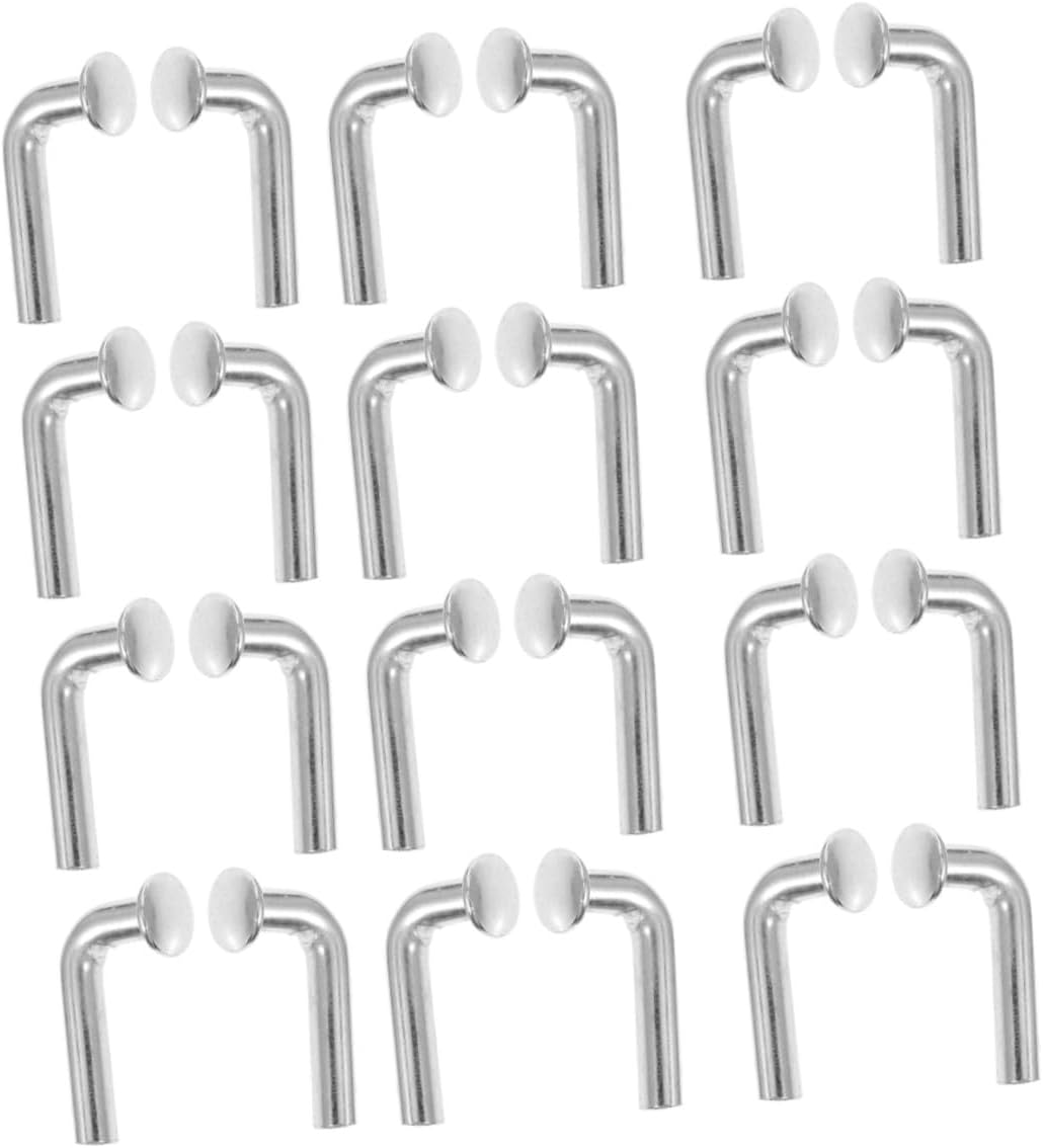 OUNONA 100pcs Galvanized L-Shaped Shelf Pins Heavy Duty Metal Rack Safety Clips 6x50mm for Warehouse Pallet Rack Drop Pins and Bookcase Shelving Accessories
