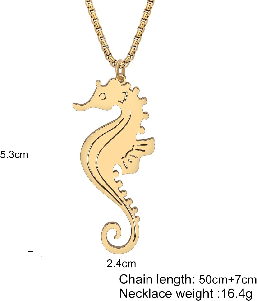 Stainless Steel Cute Seahorse Necklace Sea Animal Pendant Ocean Jewelry Birthday Gifts for Women - Image 5