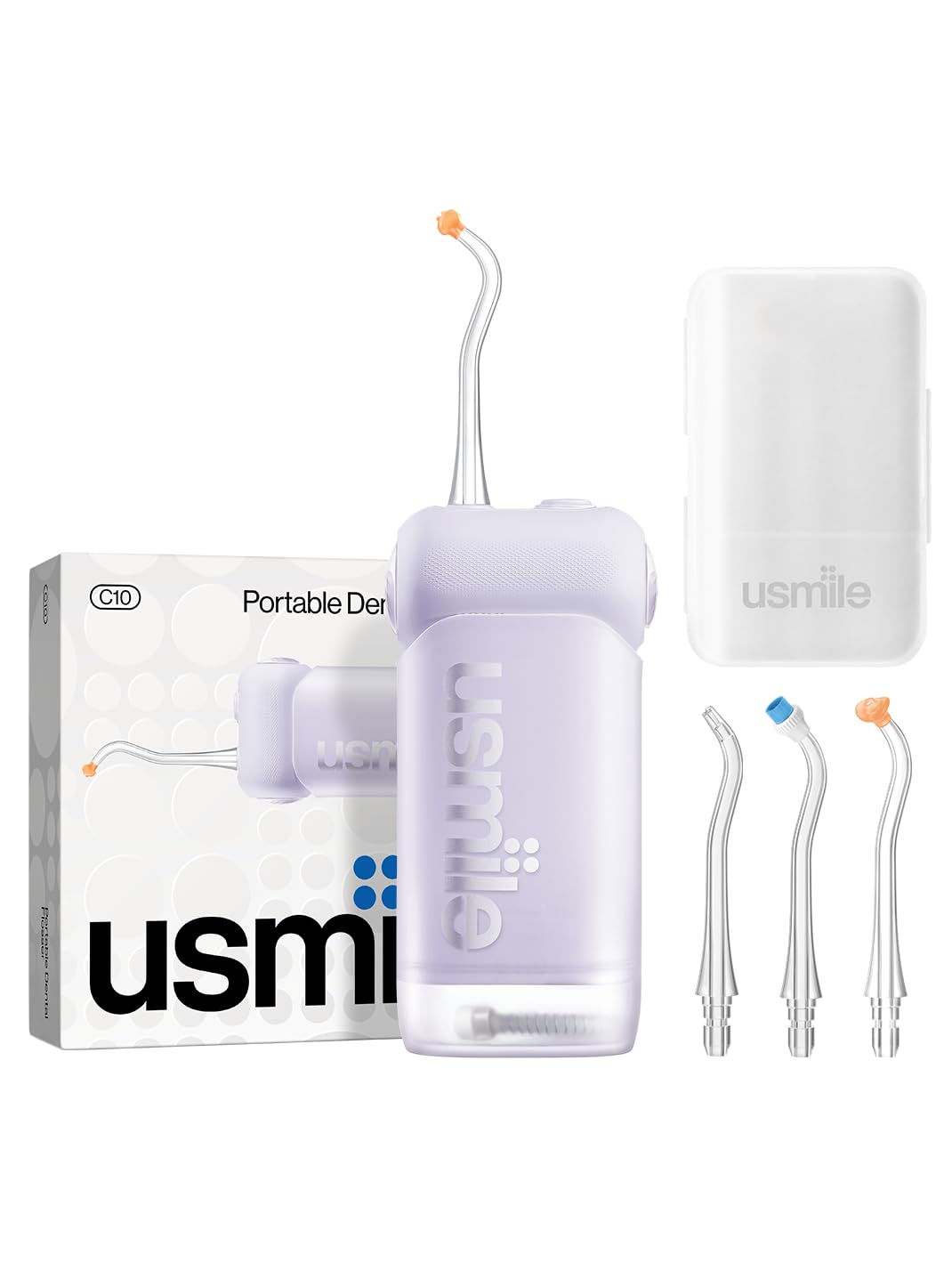 usmile Idropulsore portatile C10 da viaggio – pieghevole, ricaricabile USB-C, 4 modalità, impermeabile IPX7, lunga durata della batteria, irrigatore orale per apparecchi ortodontici, impianti e