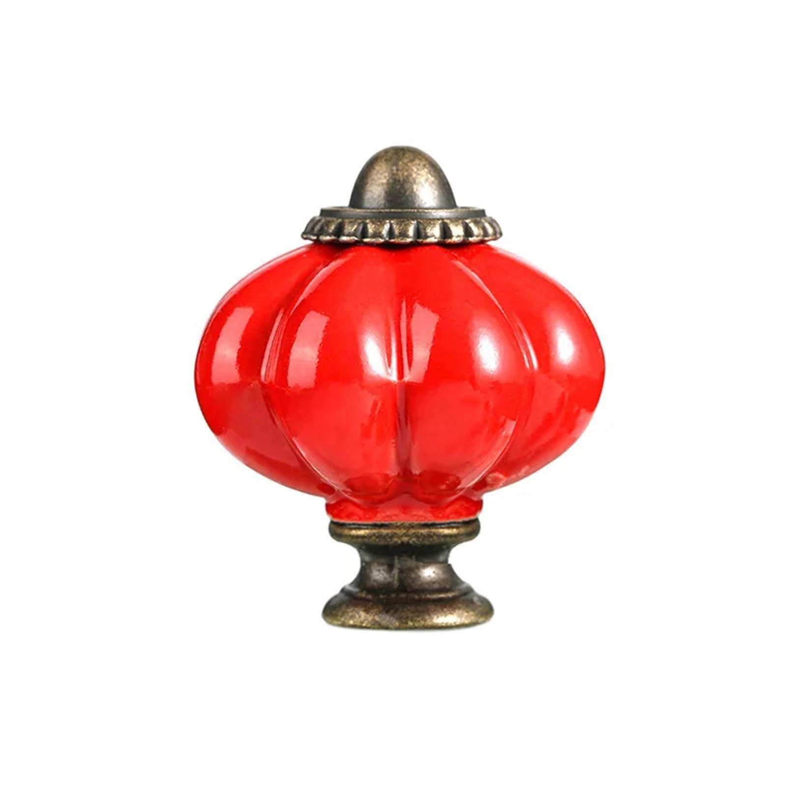 Wonjoxel Red-097 Ceramic Door Knobs 6Pcs Ceramics Vintage Drawer Knob Handle Cabinet Cupboard Door Pull Furniture Hardware Handle Pulls Drawer Knob(Red-097)