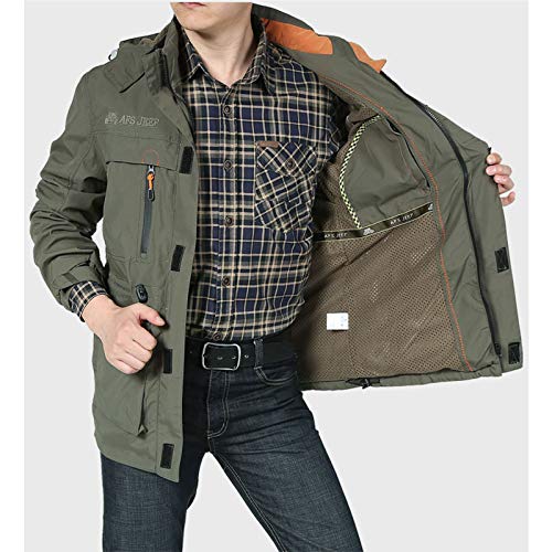 Flygo Mens Outdoor Utility Hooded Windproof Military Jacket Windbreaker2
