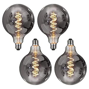 Vintage LED Edison gloeilamp, G95 4 W, 300 lm, 2700 K, warm licht, spiraal LED-gloeilampen, 4 W komt overeen met 40 W…