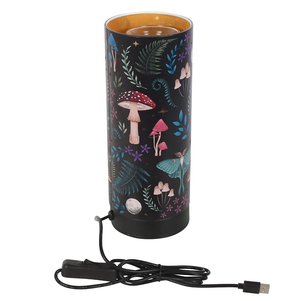 Dark Forest Light Up Electric Aroma Lamp Mystical Gift Decor, Luna Moth Mushroom