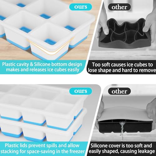 Cubeteras grandes de silicona 2 pack con tapa fácil liberación miniatura 4