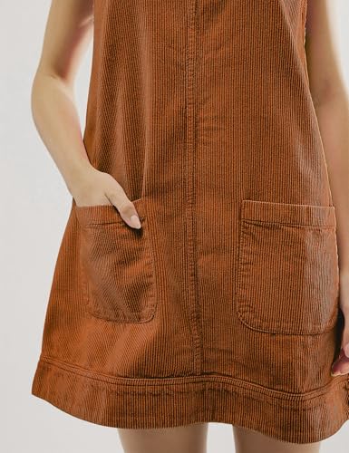 Womens Corduroy Overalls Dress Free Mini Dresses People Skirtall Dupes Fashion Jumper Pinafore with Pockets4