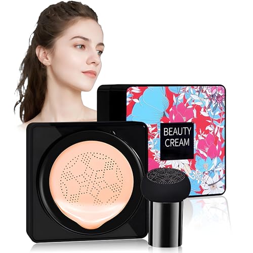 Mushroom Head Air Cushion, CC Cream Foundation, BB Cream, Líquida Fundación, Moisturising Concealer, Impermeable Cobertura Completa, Larga Duración, Hidratante Permeable, Control de Aceite-Natural