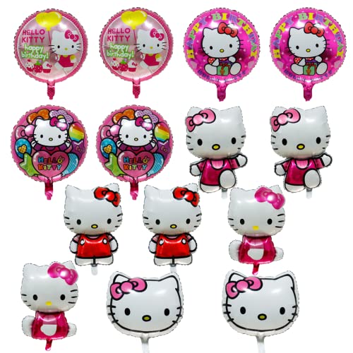 Super Saiyan Ballon,14pcs Hello Kitty Balloons Party Supplies Kit,Th¨¨me De Hello Kitty Party Supplies,D¨¦corations de F¨ºte ¨¤ Th¨¨me de Anim¨¦,F¨ºte D'anniversaire D¨¦coration Ballon