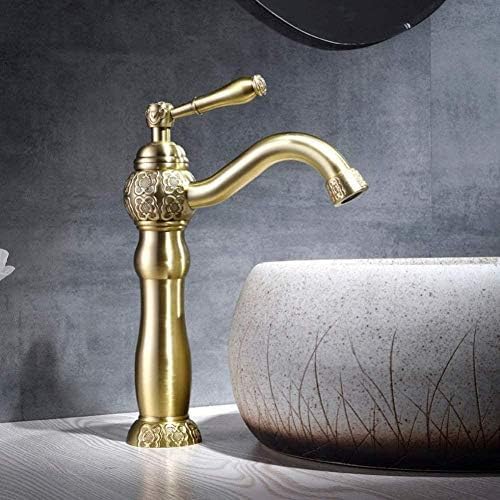 Robinet de lavabo en laiton antique mélangeur vintage sculpté main