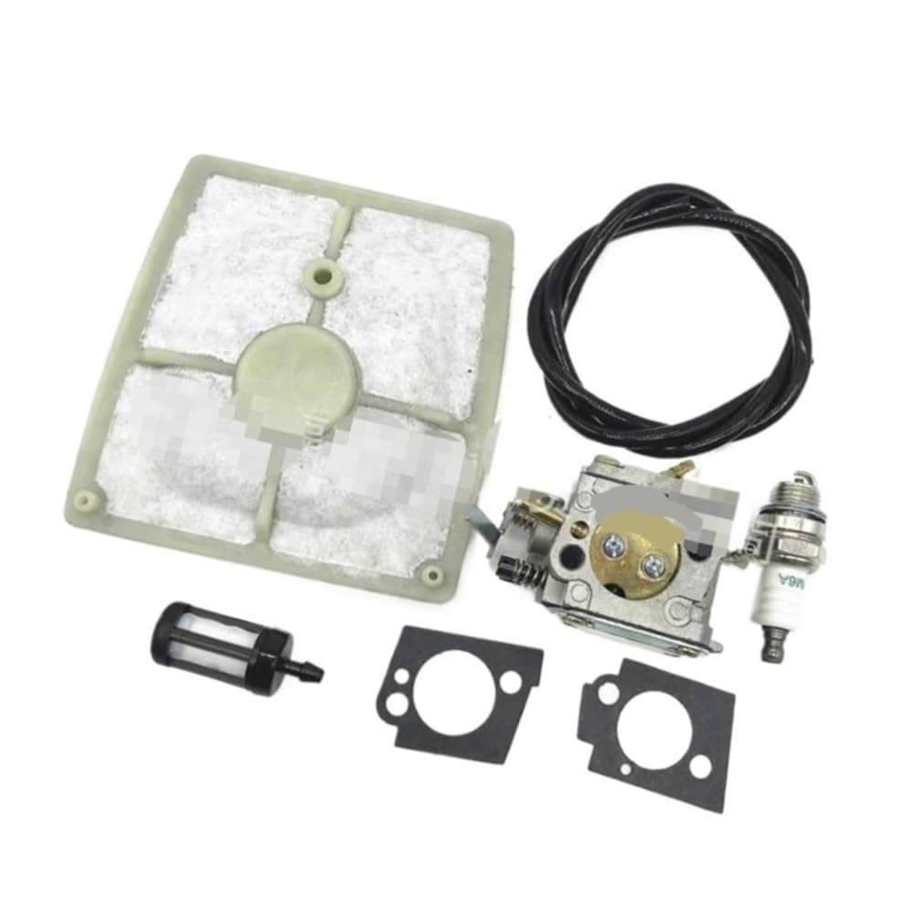 Carburador apto for 041av Ms410 041 041g junta de motosierra filtro de aire manguera de combustible Kit de chispa 1111-120-1601 1110-120-0609(7 PCS PACK KIT)