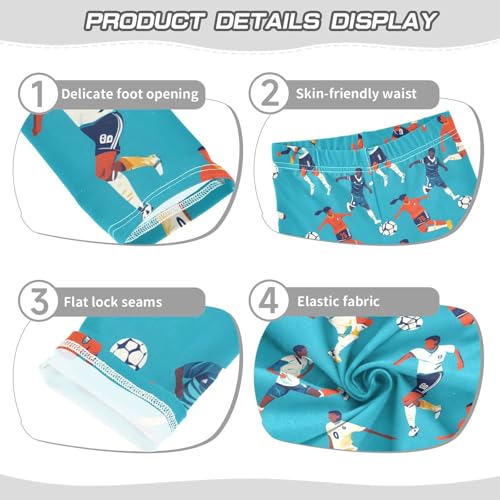 ALAZA Girls' Leggings Children's Yoga Pants Skinny Printed Dance Soccer Player Comfortable 4T2