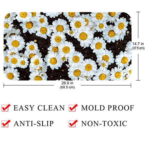 Alfombrilla antideslizante para bañera Bennigiry rectangular de 37x68 cm con diseño floral 5