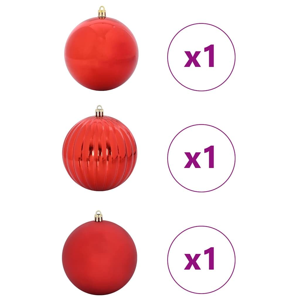 Ensemble de Boules de Noël XXL 3 pcs Rouge Plastique,Décorations de Noël,1.5kg-42018856