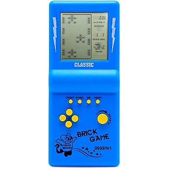 CZT Large Screen Brick Game Console Classic Puzzle Built-in 23 Games Speed / Difficulty Adjustable with 2 AA Batteries Not Included Blue