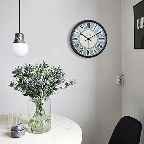XIXIGZ Wall Clock Mediterranean Living Room Fashion Decoration American Retro Bedroom Mute Creative Art Wall Clock Clock Table Big Wall Clock,02