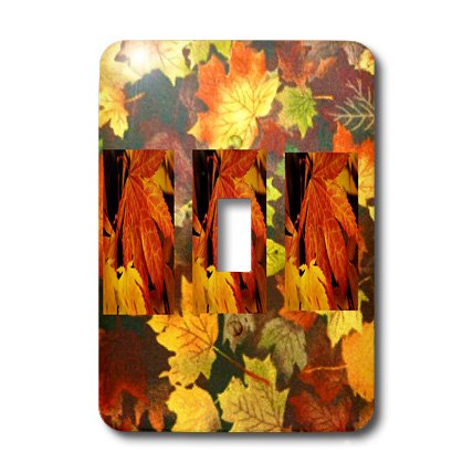 Interrupteur à baïonnette 3 Fall Leaves 3dRose au design élégant