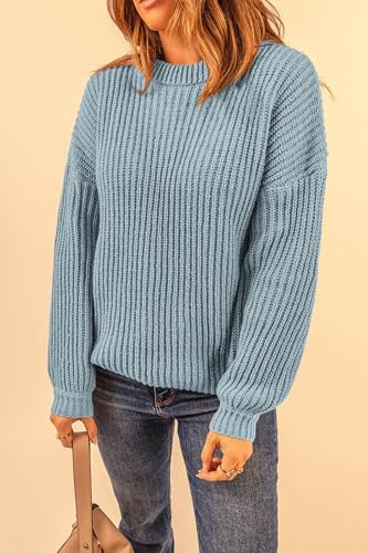 PRETTYGARDEN Fall Sweaters for Women 2025 Fashion Long Sleeve Casual Ribbed Knit Winter Clothes Pullover Jumper Tops