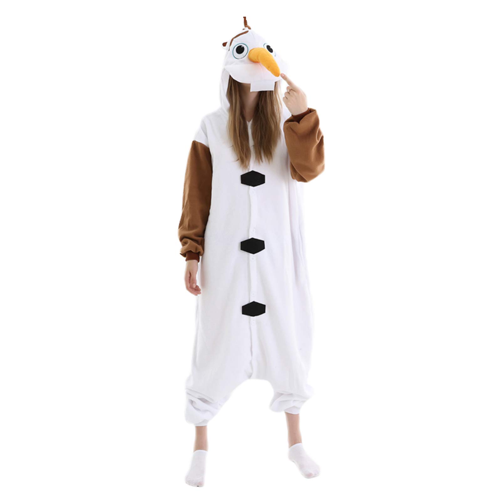 Costume combinaison Relaxo Olaf - Combinaison en forme d’animal - Pyjama pour femme, homme, adulte - Déguisement pour carnaval, Halloween, cosplay
