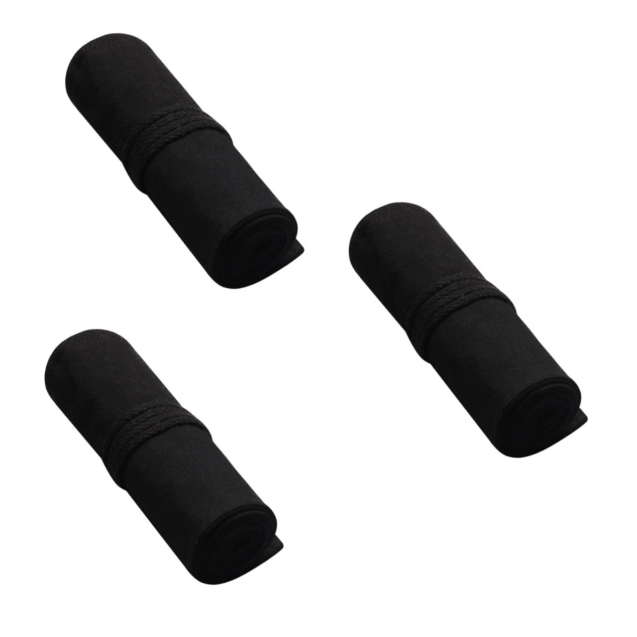 NUOBESTY 3piezas Bolsa De Enrollable para Lápices De Gran Capacidad Ranuras Estuche De Portátil y Organizador De Accesorios De Dibujo Color Negro