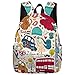 Produktbild JPZCDK Cartoon Art Rucksäcke Frauen Multi Pocket Reiserucksäcke Große Kapazität Schultasche Teenage Aufbewahrungstasche