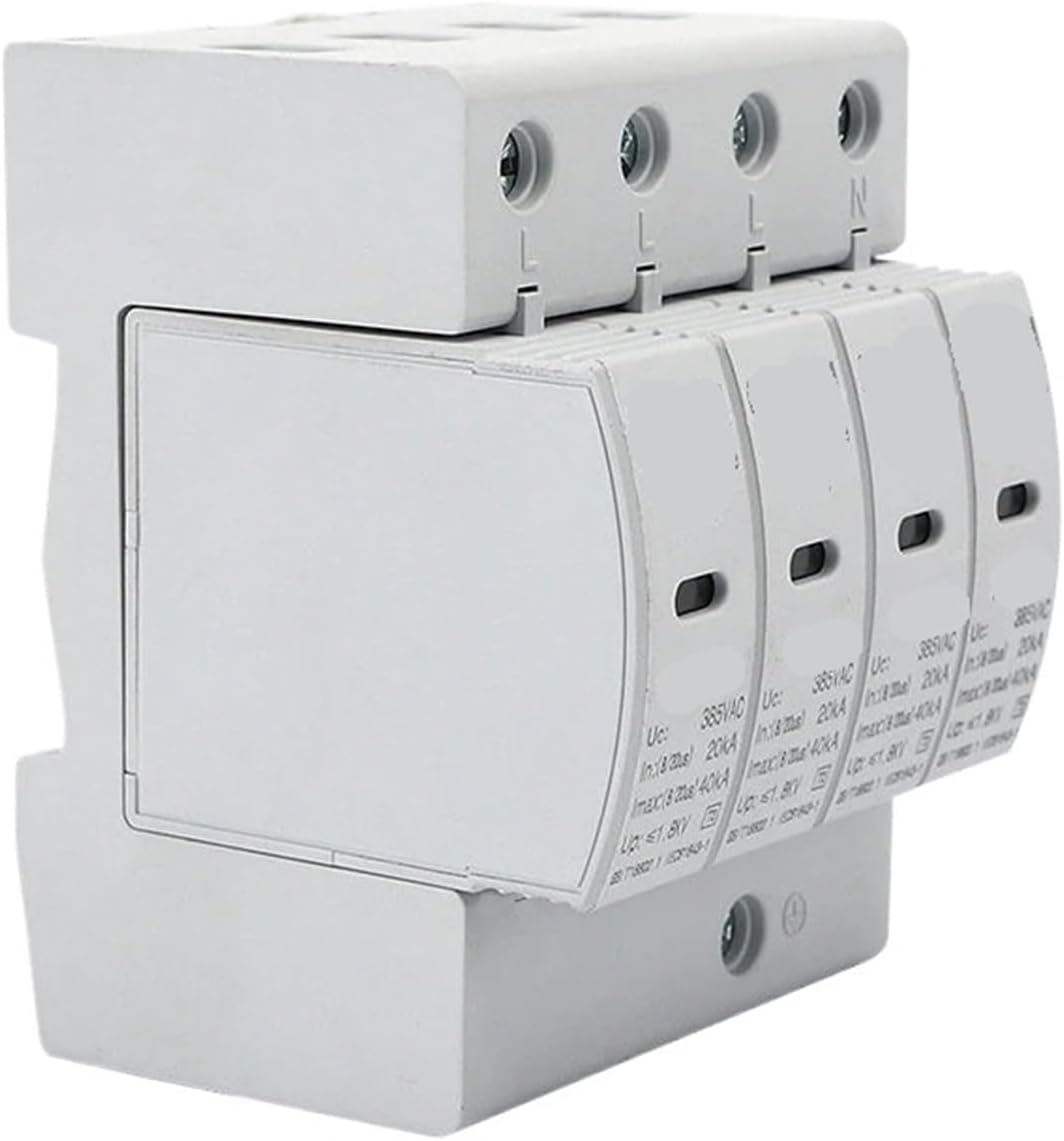 4Pサージプロテクター 20KA~40KA 385V 家庭用避雷器 サージ保護 低電圧避雷器 レール設置