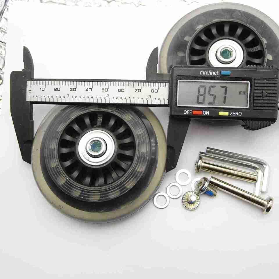 2 Set Luggage Suitcase Replacement Wheels Axles Deluxe Repair OD 86mm Roll New4