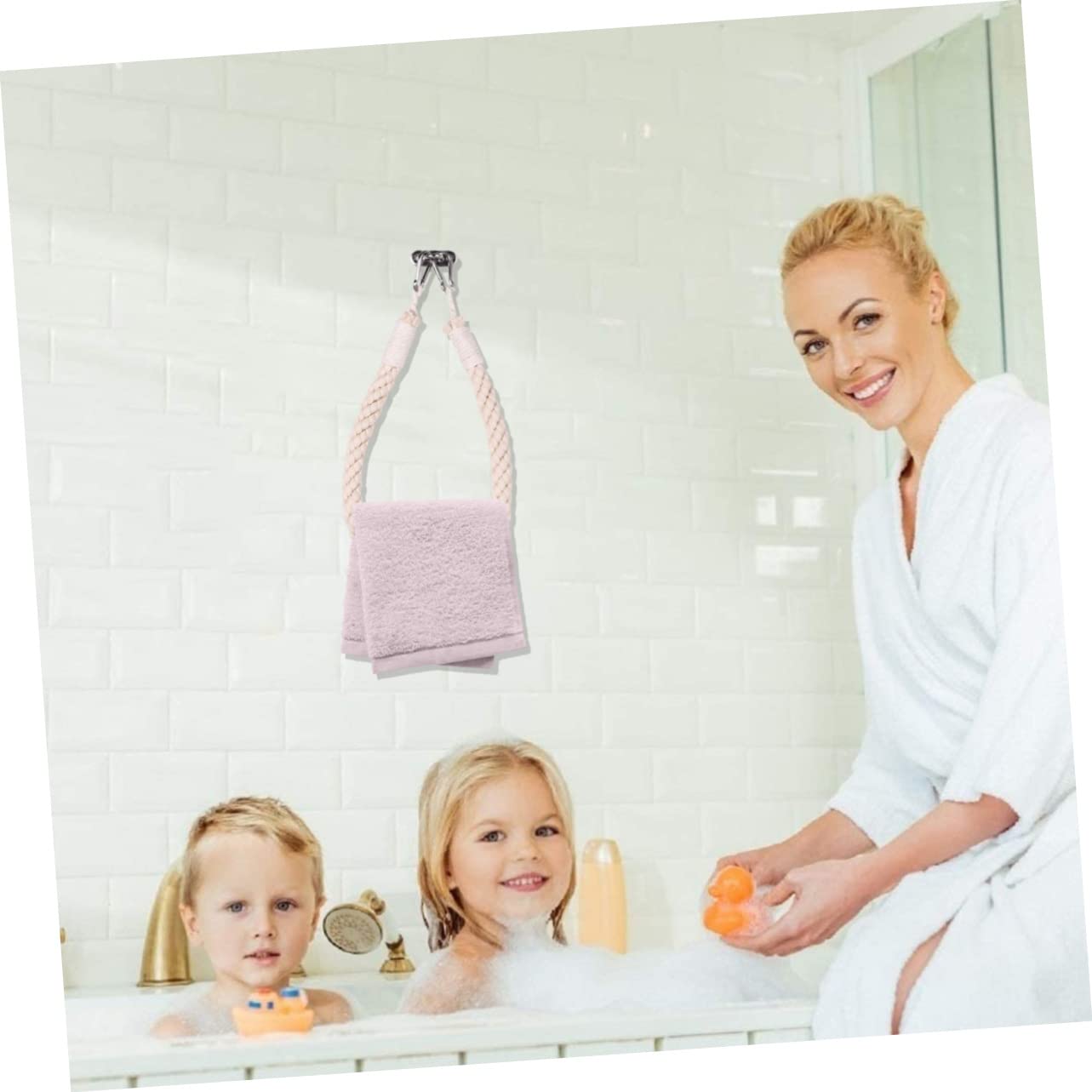 Housoutil Toilettenpapierhalter Flexibles Design aus Baumwollseil mit Metallhaken Handgefertigt im Maritimen Stil für Badezimmer für Ferienhaus und Badezimmerwand