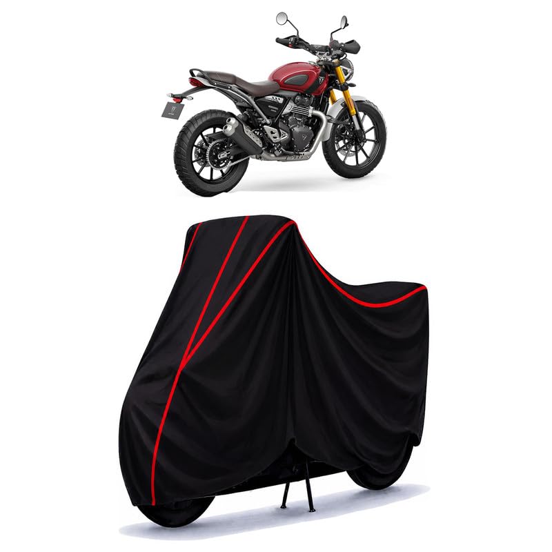 Image of Scrambler 400 Water Resistant Bike Cover for All Motorcycles & Rain | Heavy Duty Taffeta Fabric | UV Protection, Dustproof, Scratchproof | All Weather Two Wheeler Body Cover with Elastic Bottom