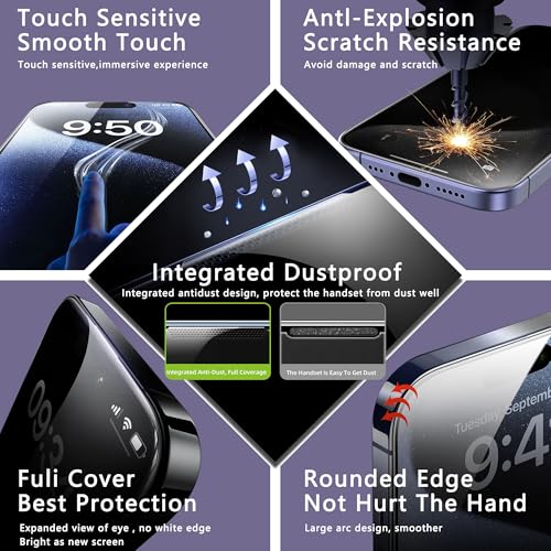Image of 2-Pack Anti Blue Light Matte Screen Protector for iPhone 12 Pro Max 6.7-Inch, Auto Dust Removal, No Bubbles, High Definition Clear, Easy Installation