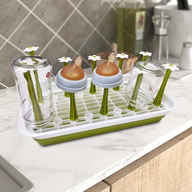 Removable Large Water Bottle Drying Rack, Vertical Bottle Drying Rack Kitchen Counter for Drinking Glass, Insulated Mugs, Baby Bottles, Sports Bottles, Plastic Bag, Wine Glass, Tumblers, Water Cups