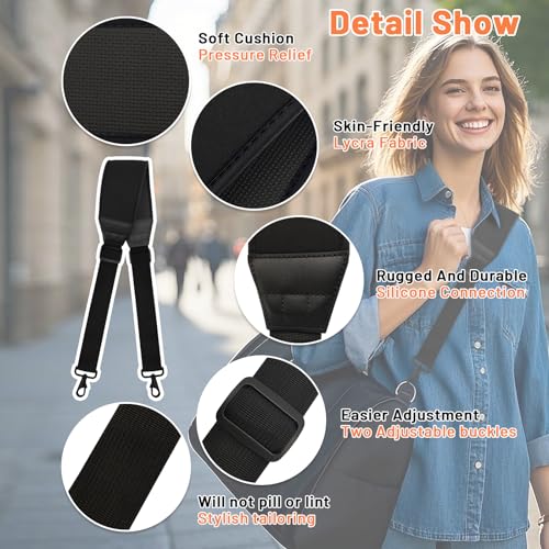 Padded Shoulder Straps for Bag, Adjustable Neoprene Thick Soft Bag Strap Crossbody for Briefcase Laptop Duffle Gym Bag Purses Luggage, Reduce Shoulder Pressure4