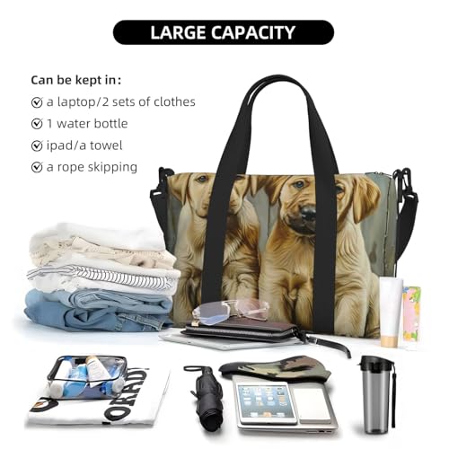 Bolso de mano versátil con estampado de perros para fin de semana y negocios 6